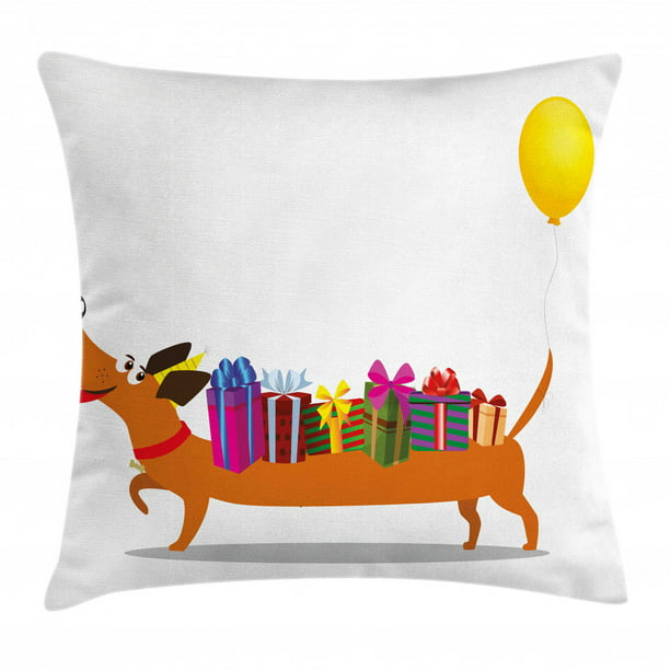 Multicolor Pet Gift Dachshund Animal Throw Pillow 16x16 